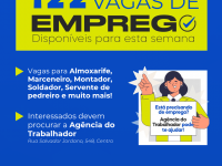 Agência do Trabalhador de Sarandi inicia a semana com 122 vagas de emprego