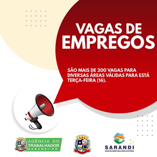 Vagas de Emprego - 16/11/2021