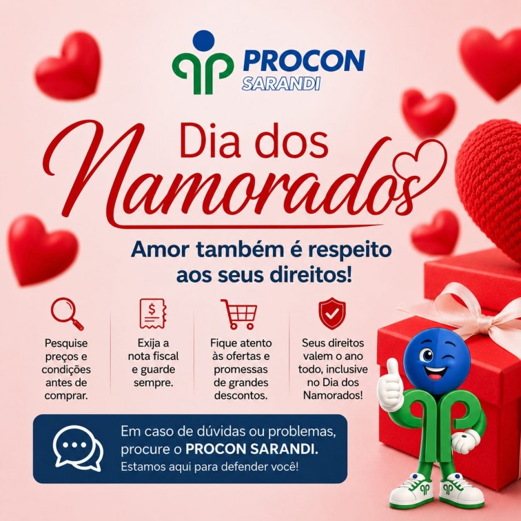 Procon de Sarandi orienta consumidores para compras seguras no Dia dos Namorados