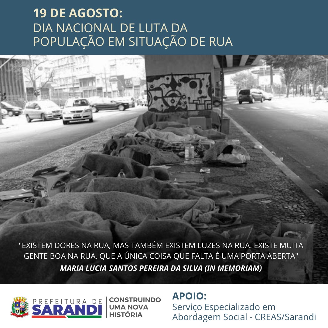 19 de agosto - Dia Nacional da Luta Contra a Situação de Rua