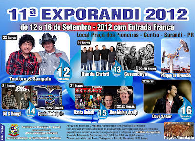 Vem ai a maior festa de Sarandi a 11º Exporandi