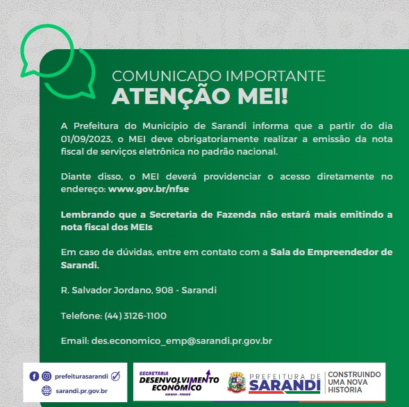 Comunicado Importante para os Microempreendedores de Sarandi