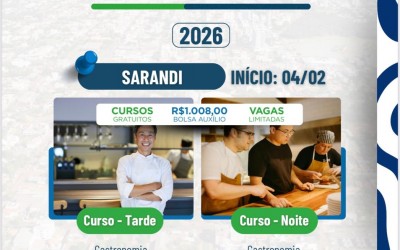 O Qualifica Paraná está com inscrições abertas para o curso de Gastronomia em Sarandi