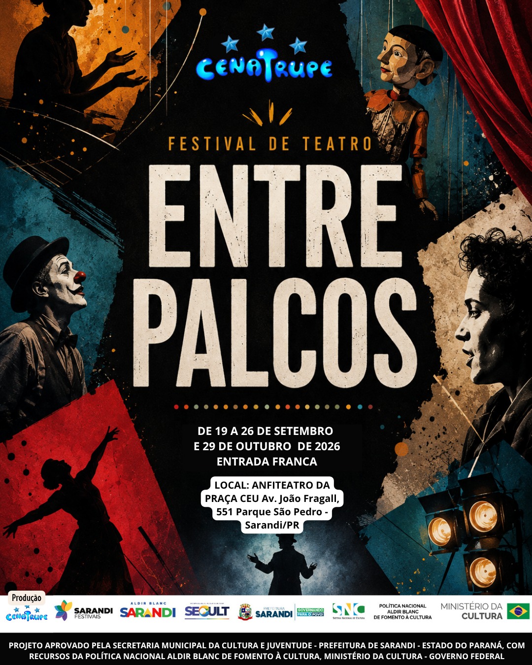 Sarandi recebe Festival de Teatro Entre Palcos com programação gratuita