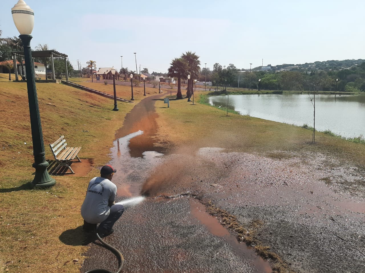 Secretaria de Saneamento e Meio Ambiente realiza limpeza no Parque Ecológico