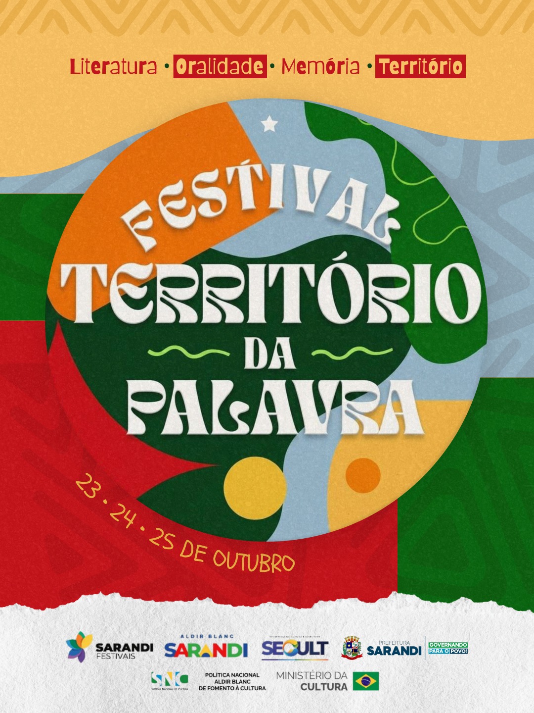 Sarandi recebe o primeiro Festival Território da Palavra com programação gratuita nos dias 23, 24 e 25 de outubro
